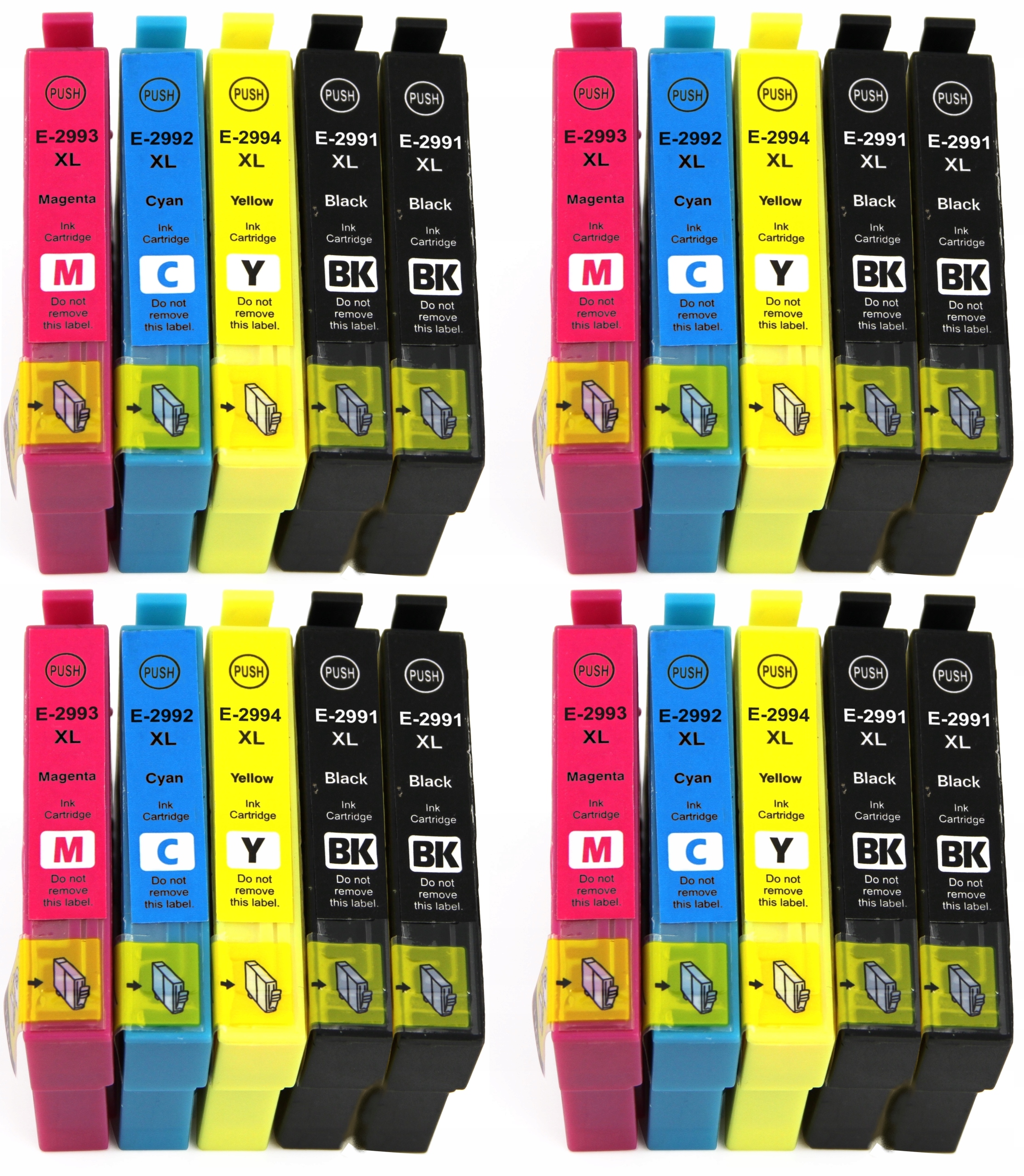Originalex T2991 T2992 T2993 T2994 29XL atrament pre Epson čierna (čierna), červená (purpurová), modrá (azúrová), žltá (žltá)